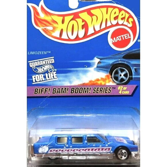 Die Cast Hot Wheels 1997 Limozeen #542 Biff! Bam! Boom! Series #2 of 4 Blue VTG - Picture 5 of 5